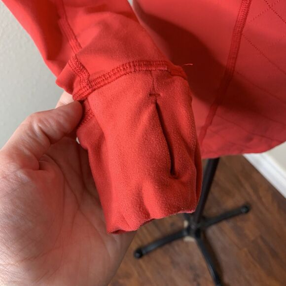 Lululemon Toasty Tech Quilted Elbow Love Red Coral 1/2 Zip Jacket Coat Sz 2 - Picture 6 of 14